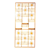 Rattan and Bamboo Room Divider with Sunbrust Accents, Czechoslovakia, 1960´s