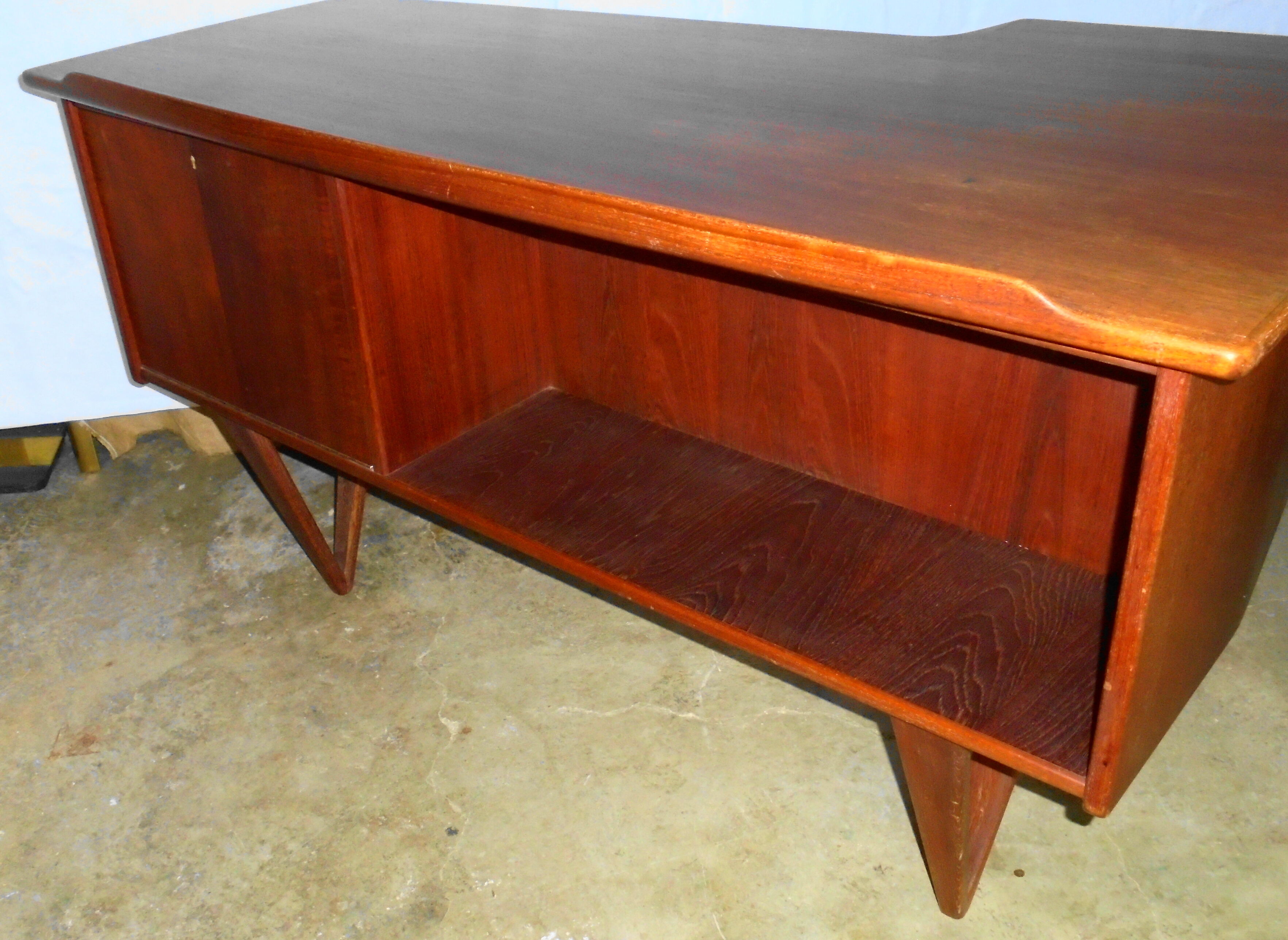 Peter Lovig Nielsen's Scandinavian teak boomerang desk from the 60s