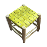 Tabouret en cuir jaune