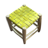Tabouret en cuir jaune