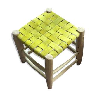 Tabouret en cuir jaune