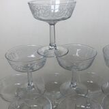 Set of 11 cups to serious champagne edged swirls white