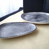 Dish and bowl set in gray sandstone Crépuscule model
