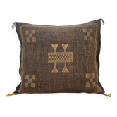 Coussin berbère en soie de cactus marron