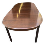 Extendable oval Scandinavian dining table in teak and mahogany, 1950s, 245cm