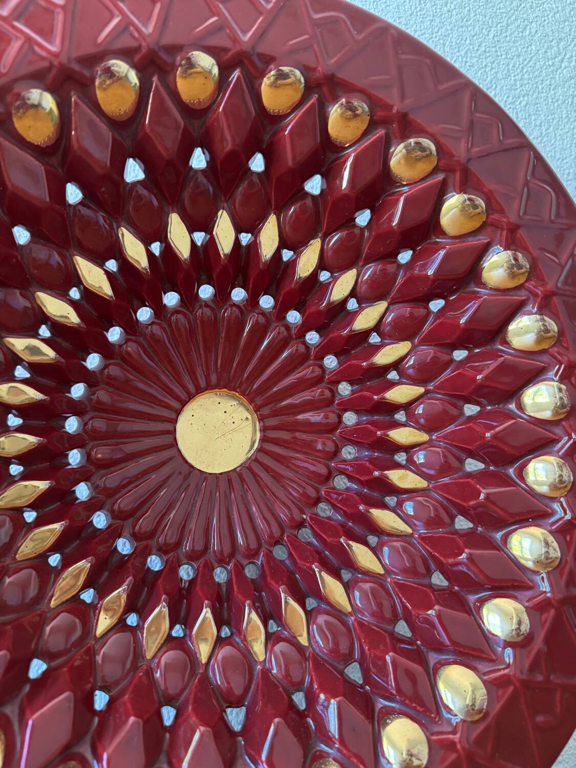 Large openwork ceramic dish from Vallauris, 1960s