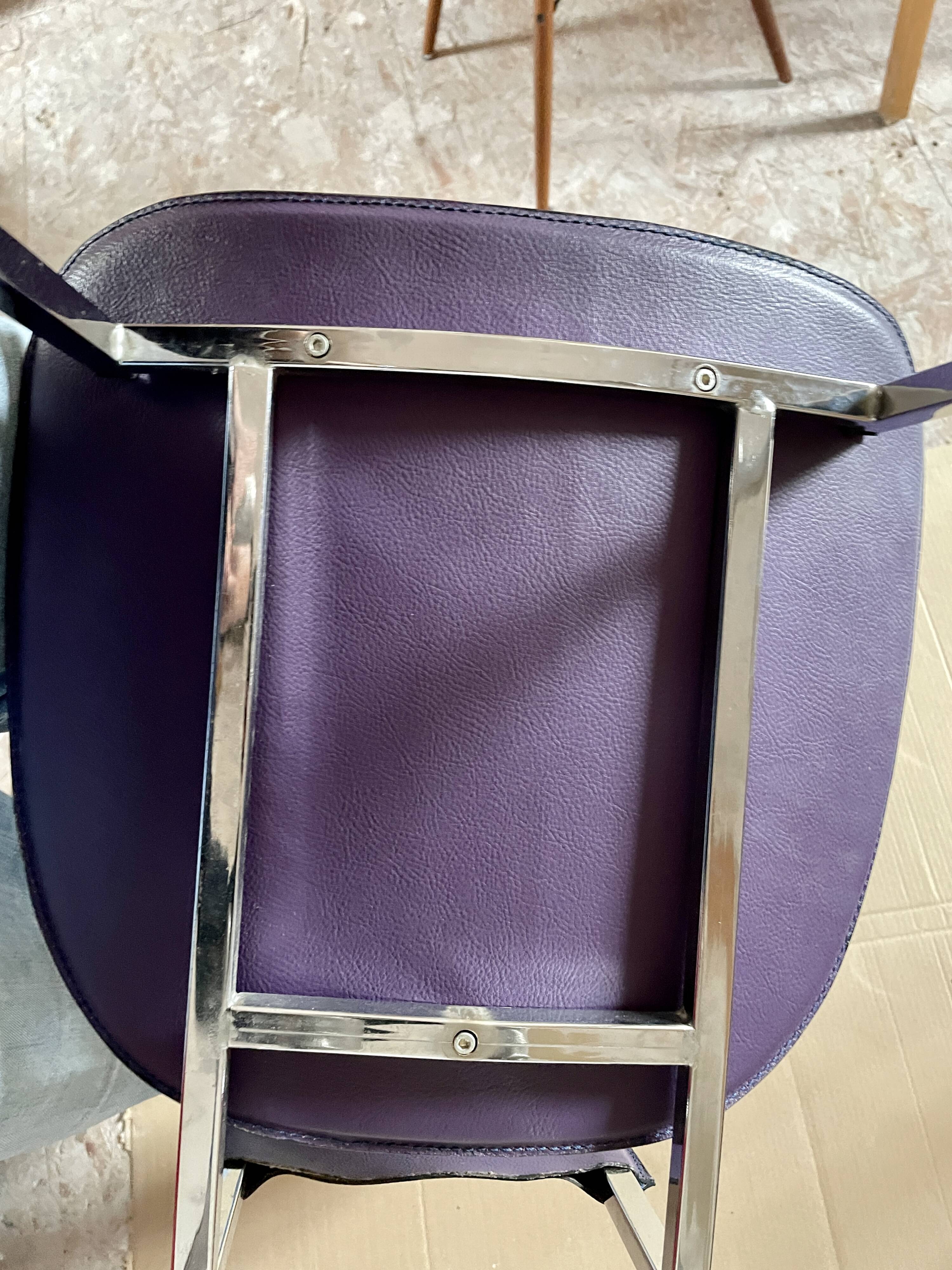 Javier Mariscal chair - "Garriris" model purple leather