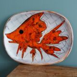 Plate signed Monique Brunner, Pansier, Pottery of the Aquarius, Vallauris