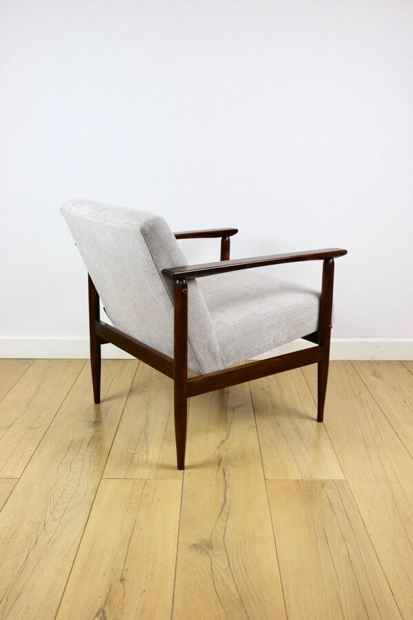 Fauteuil vintage Loft années 1970 marron clair - gris clair