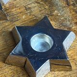 Pair of candlesticks, Star of David, silver-plated metal