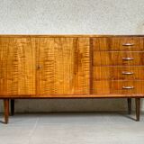 Violetta sideboard in walnut and mahogany, Piotrkowskie Fabryki Mebli, Poland, 1960.