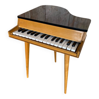 Piano a child's old wood + formica compass legs 1960s vintage