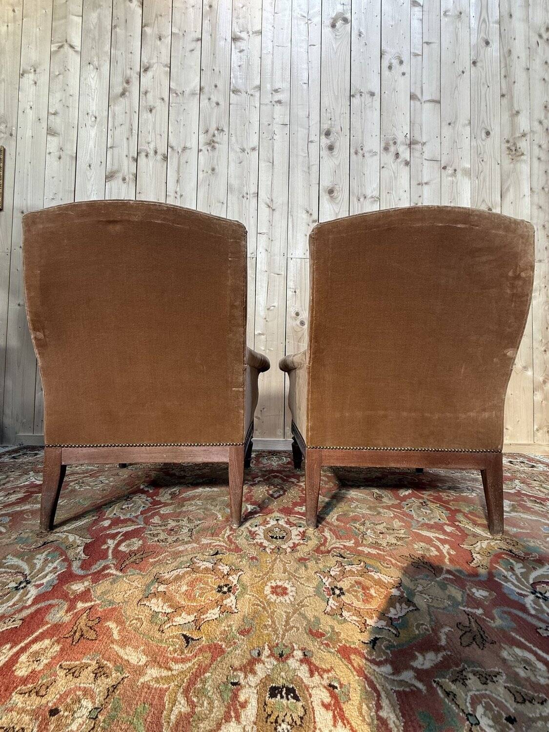 Pair of Louis XVI style armchairs