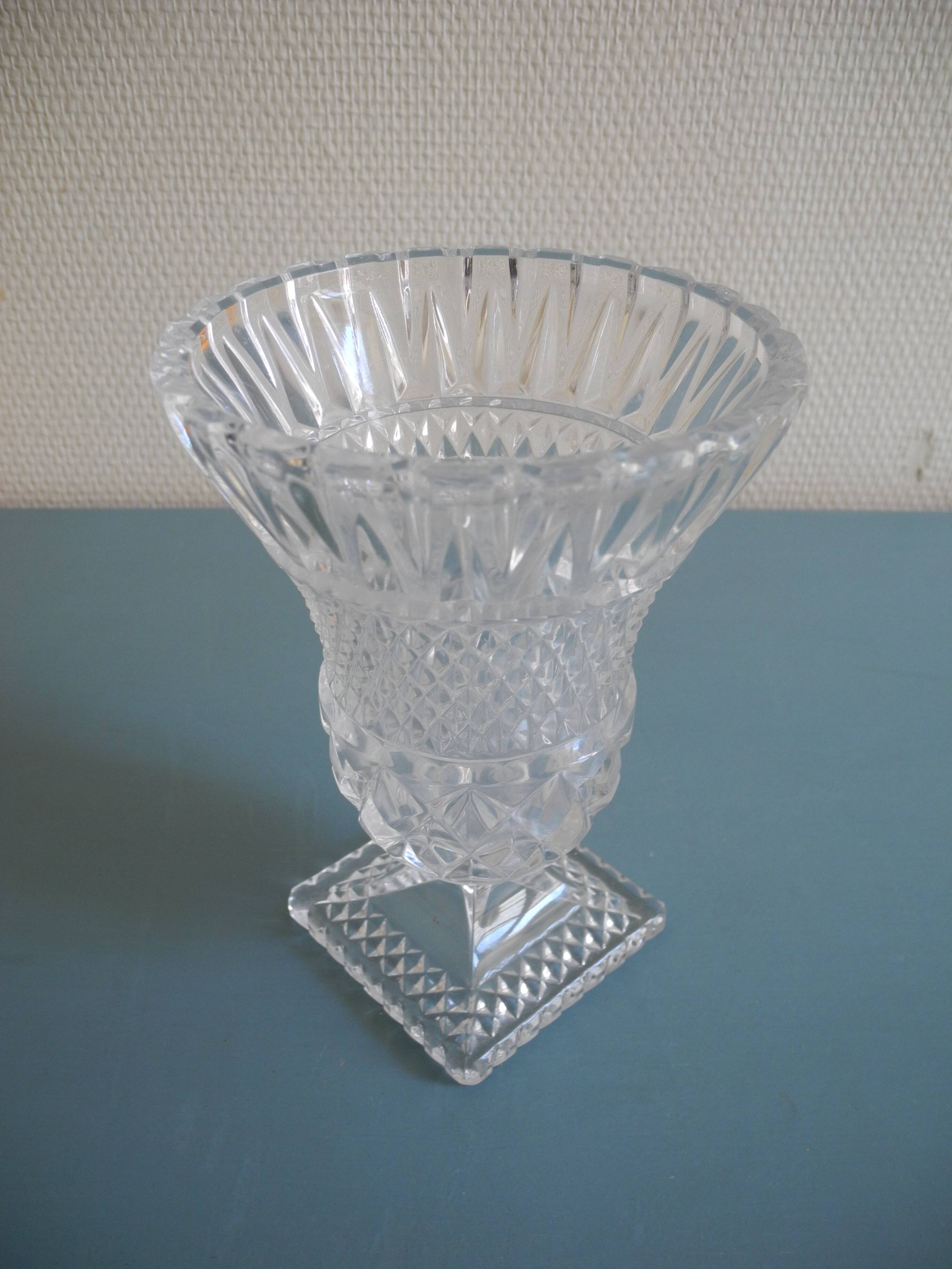 Medici vase molded crystal bohemian decor vintage french crystal vase