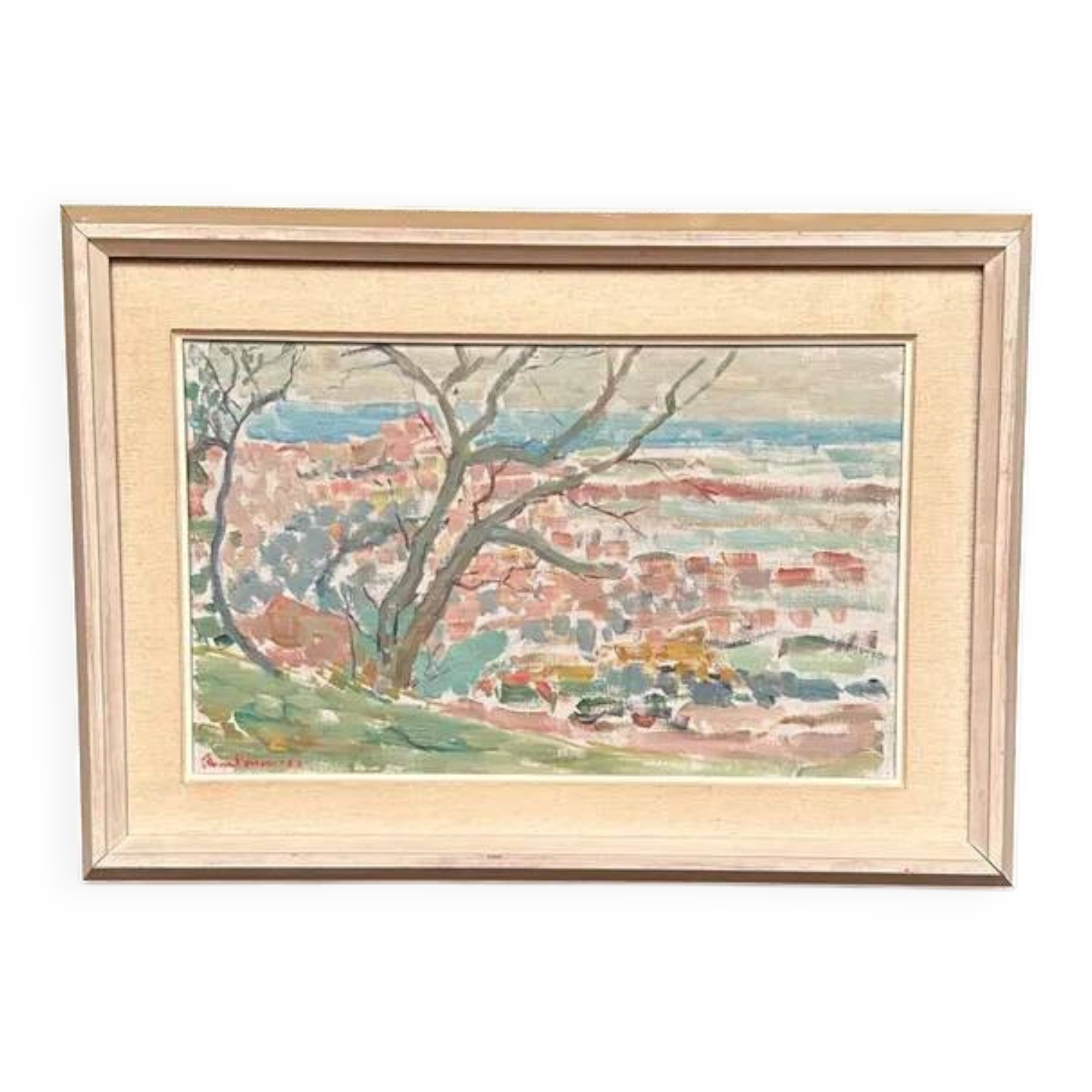 Original Swedish Oil on Canvas – “Landscape” by Rune Persson – Signed – Vintage & Framed – 46 × 65 cm (18.1" × 25.6")