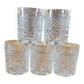5 verres vintage ciselés