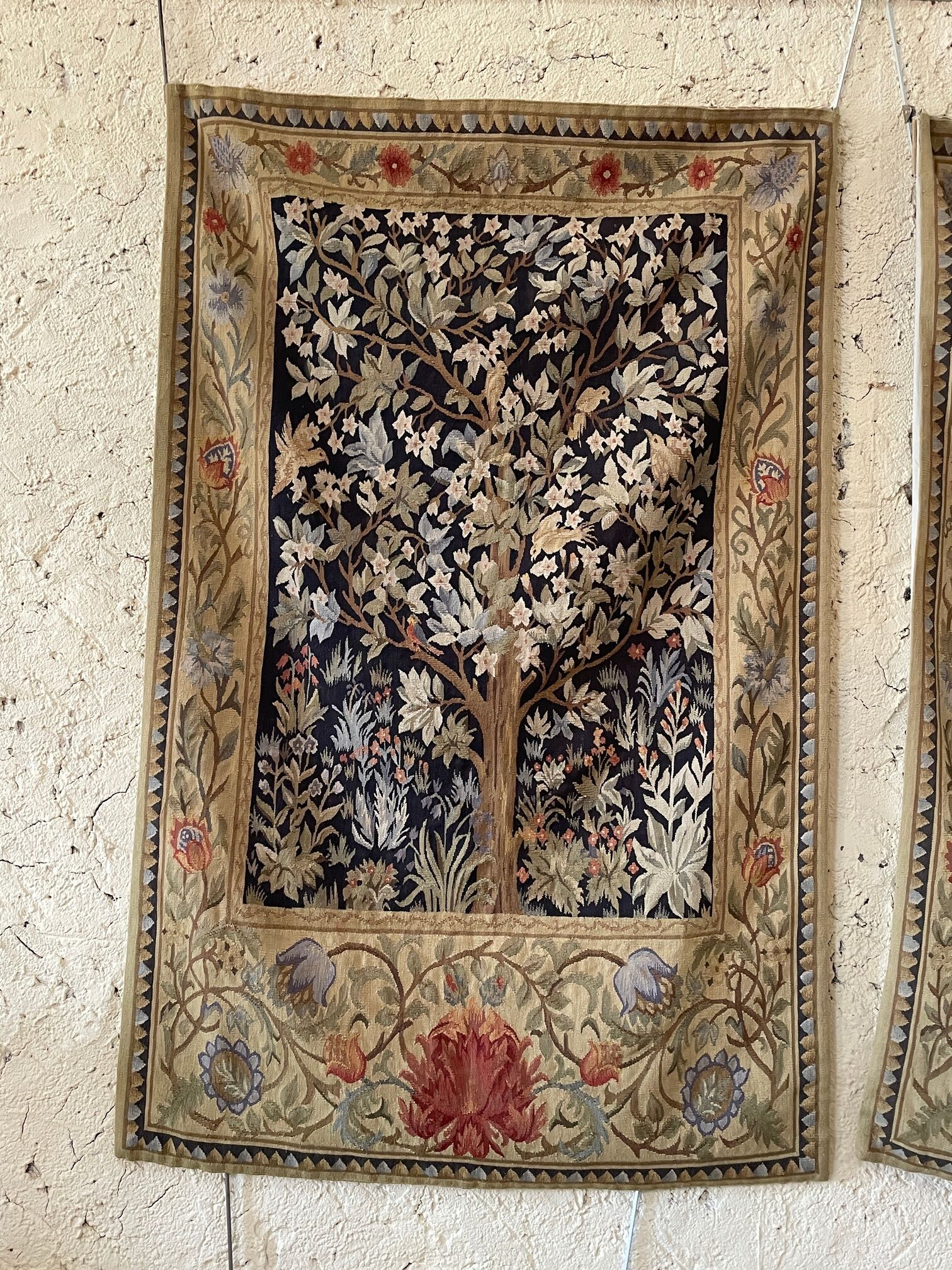 Pair of tapestries style greenery of Aubusson, twentieth century