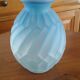 Molded pressed glass blue vase Art Deco, France