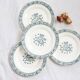 4 assiettes plates terre de fer, motif François Ier, Salins, France