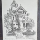 Engraving by Don Davey The Hass Lilienthal House San Francisco 1979