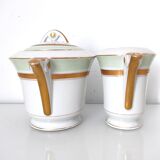 Coffee maker, milk jug and sugar jar porcelain JL&Cie Limoges