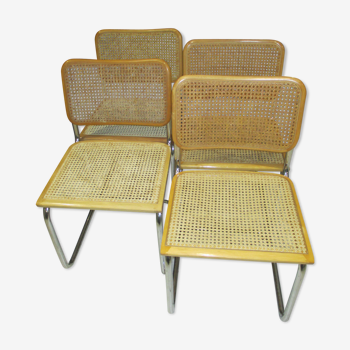 Suite 4 chaises cesca b32 Marcel Breuer 1970/1980