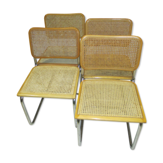 Suite 4 chaises cesca b32 Marcel Breuer 1970/1980