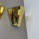Rare set of 2 cubic solid brass wall light sconces by egoluce, italy 1980s