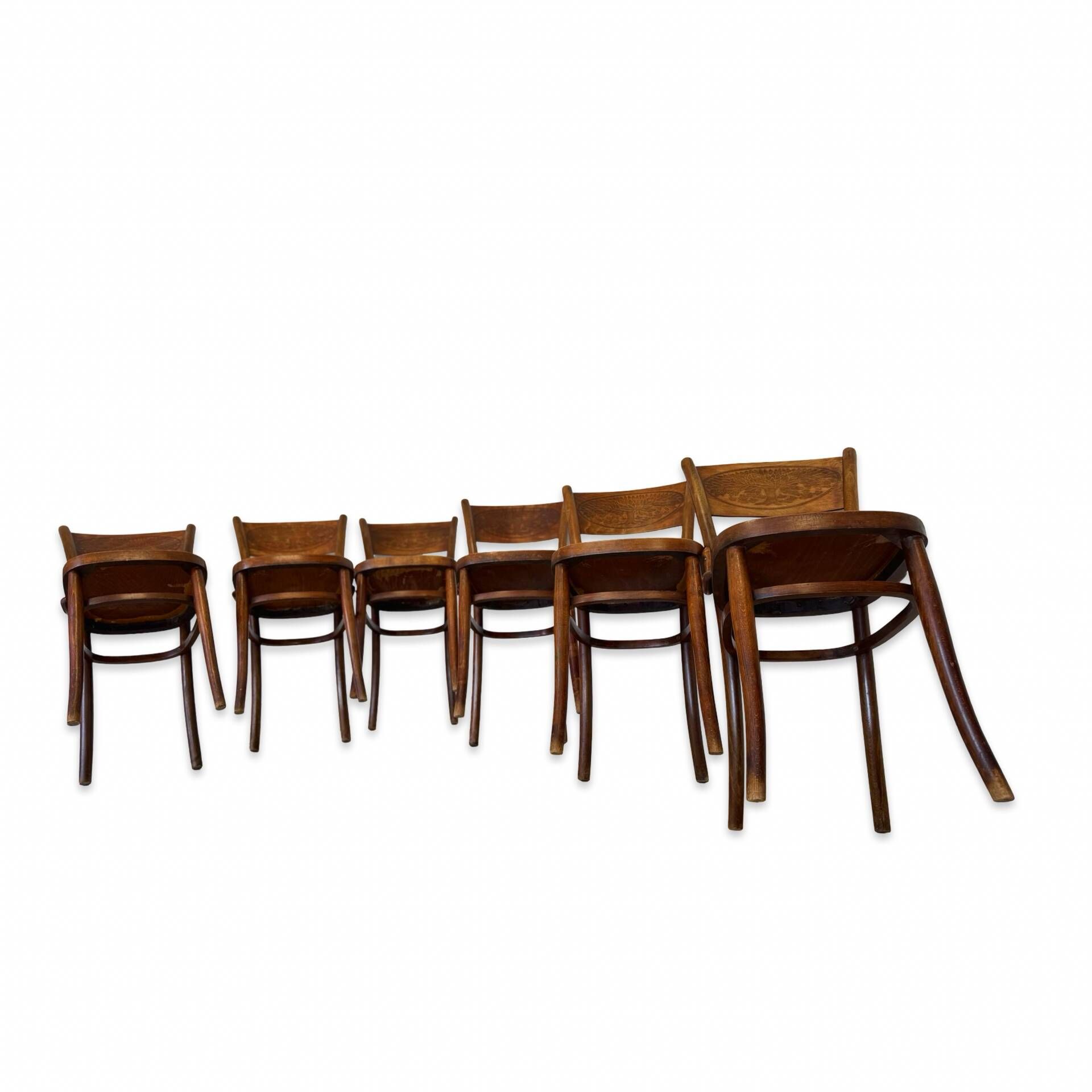 Set of six Authentic antique bentwood chairs, Antonio Volpe