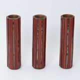 Pottery Mosaic Vases by W. Zimmermann for Ritter Set of 3