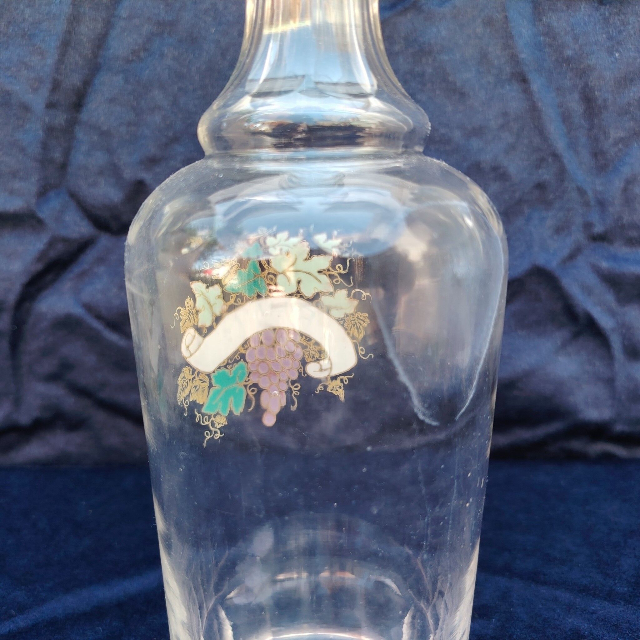 Old rum bottle, enamelled glass, vintage