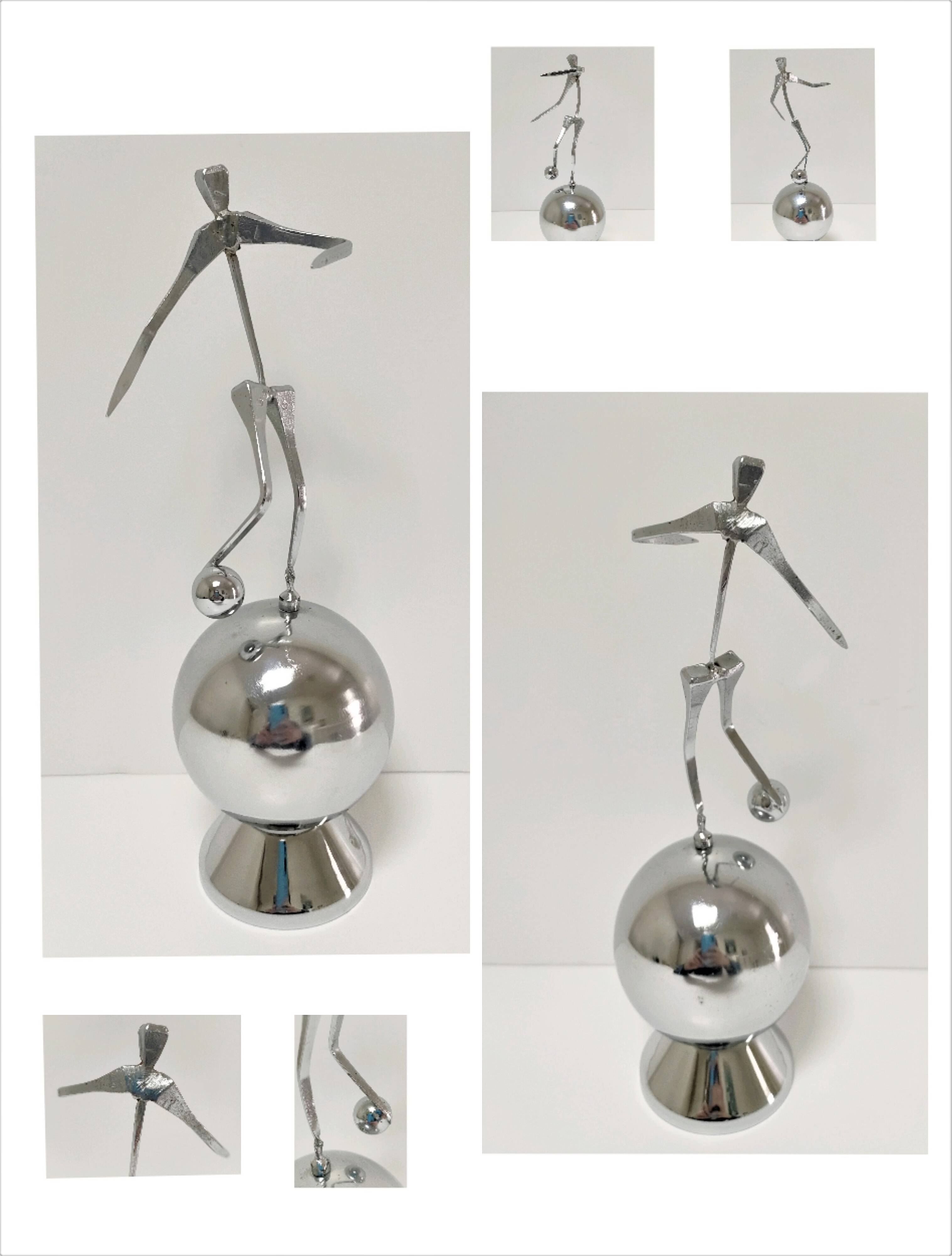 steel sculpture, sportsman's hallmark, goldsmith's crown