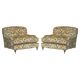 Pair of Howard Custom Love Seat Armchairs in Mulberry Silk Velvet