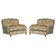 Pair of Howard Custom Love Seat Armchairs in Mulberry Silk Velvet