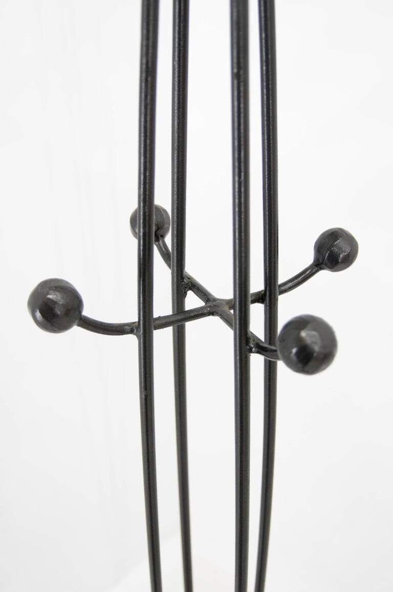 Porte-manteau en fer forgé et arbre à hall debout postmoderne italien des années 1980