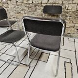 Lot de quatre chaises traîneaux   1970 vintage