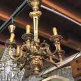 Lustre à 6 lumières en bronze Napoléon III