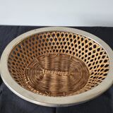 Braided wicker bread basket