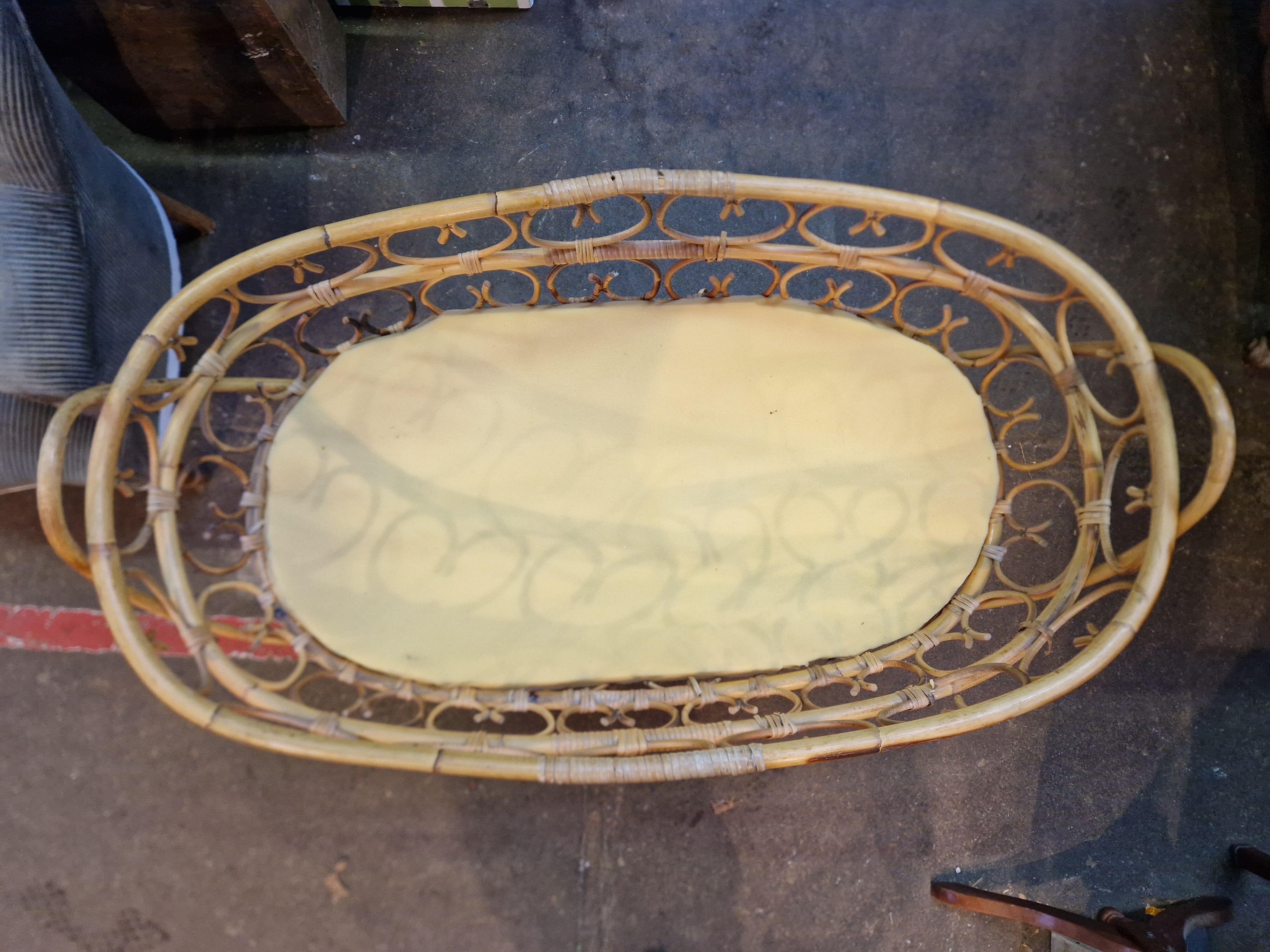 Rattan and bamboo cradle