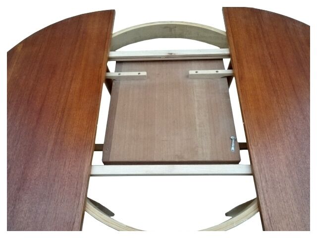 Vintage Scandinavian teak dining round table 60s