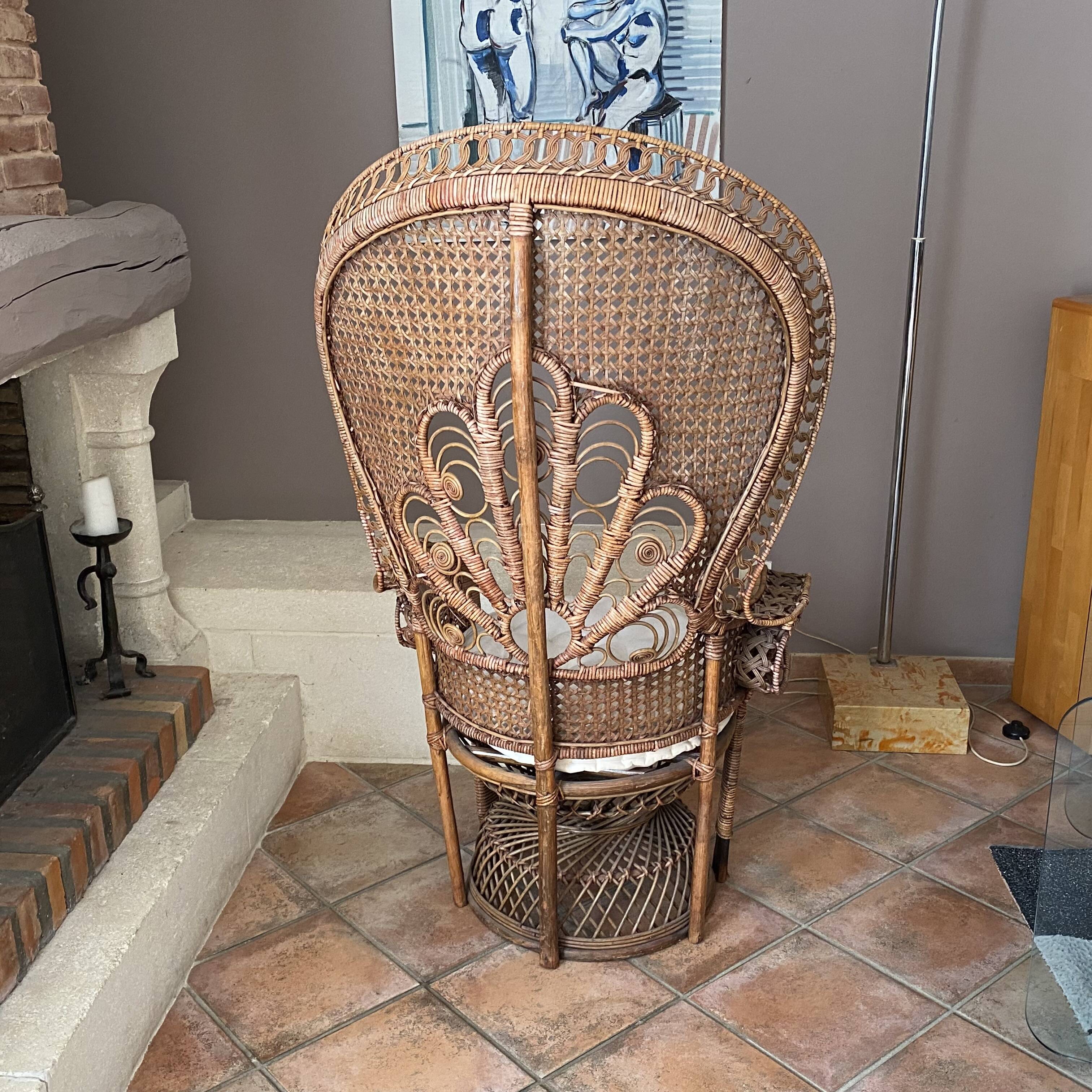 Emmanuelle rattan armchair. 1970.