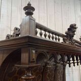 Gothic walnut sideboard with marble top, early 20th century