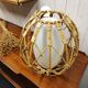 Vintage rattan and opaline pendant light