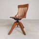 Oak office chair, workshop chair, adjustable height, 1930s
