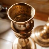 Pair of brass candle holders