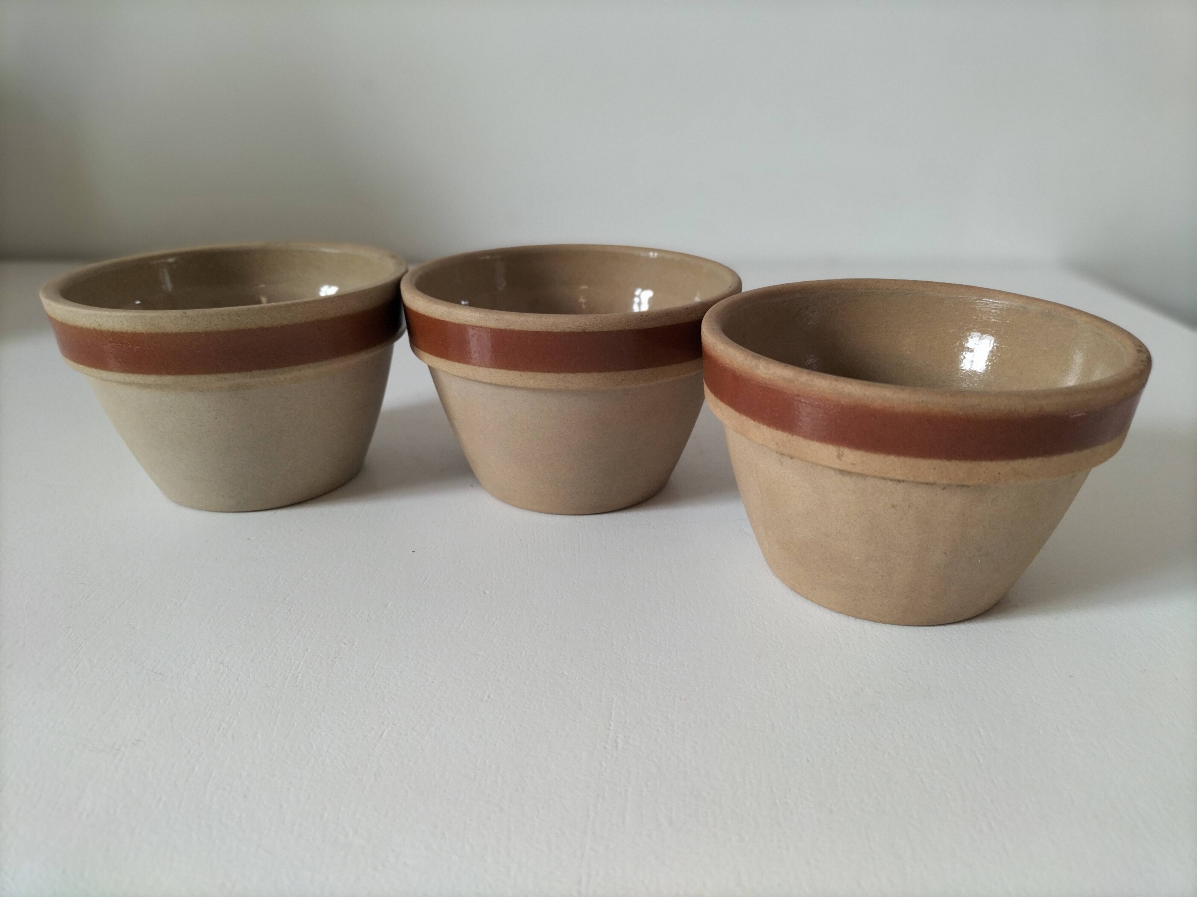 Set of 3 vintage mini jars in stoneware – Gien