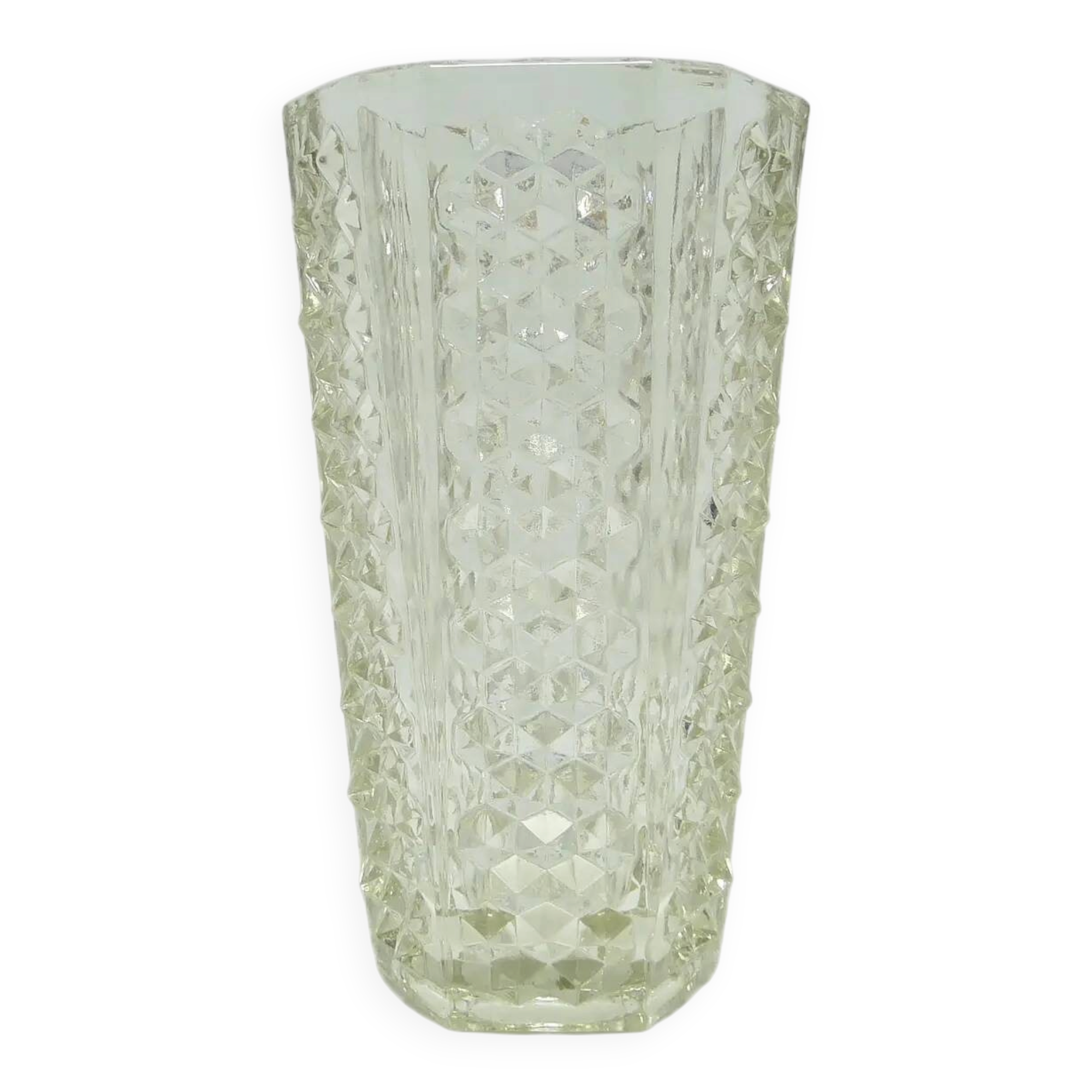 Ćwieki vase, transparent glass, Ząbkowice, Poland, 1970s.