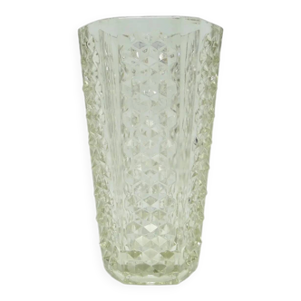 Ćwieki vase, transparent glass, Ząbkowice, Poland, 1970s.