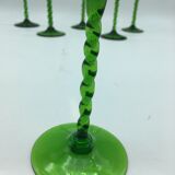 6 wine glasses with crystal twisted foot