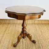 Side table with inlaid tripod legs